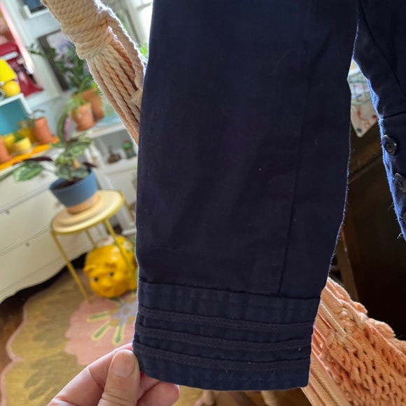 Laura Ashley Cropped Navy Sailor Jacket Size 14 Cotton/Linen - Picture 8 of 12